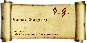 Vörös Gergely névjegykártya