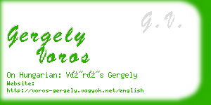 gergely voros business card